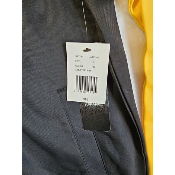 NFL Team Apparel‎ Pittsburgh Steelers Warm Up Jacket Mens Sz L Black Full Zip - Picture 5 of 16